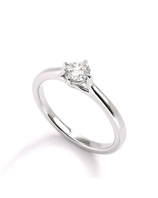 Μονόπετρο δαχτυλίδι λευκόχρυσο Κ18 με διαμάντι μπριγιάν 0.30ct με πιστοποιητικό IGI