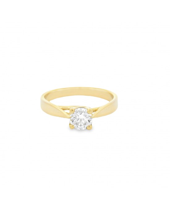 Μονόπετρο δαχτυλίδι από χρυσό Κ18 με διαμάντι μπριγιάν 0.41ct και πιστοποίηση GIA