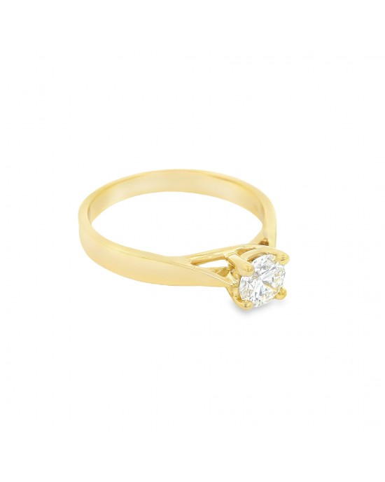 Μονόπετρο δαχτυλίδι από χρυσό Κ18 με διαμάντι μπριγιάν 0.41ct και πιστοποίηση GIA