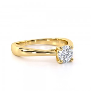 Μονόπετρο δαχτυλίδι από χρυσό Κ18 με διαμάντι μπριγιάν 0.40ct και πιστοποίηση GIA