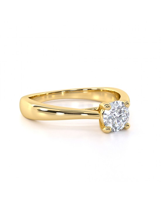 Μονόπετρο δαχτυλίδι από χρυσό Κ18 με διαμάντι μπριγιάν 0.40ct και πιστοποίηση GIA