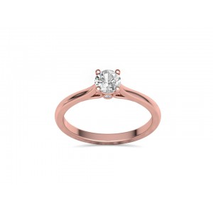 Mονόπετρο δαχτυλίδι με διαμάντι μπριγιάν 0.40ct από ροζ χρυσό Κ18 με πιστοποιητικό GIA