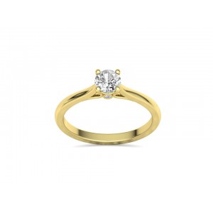 Mονόπετρο δαχτυλίδι με διαμάντι μπριγιάν 0.40ct από χρυσό Κ18 με πιστοποιητικό GIA