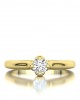 Six-prong solitaire engagement ring with 0.30ct diamond in 18k gold, GIA Certified