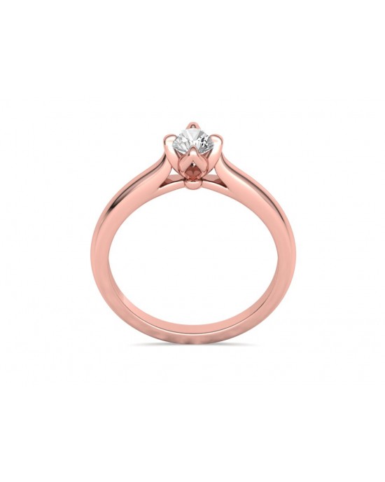 Mονόπετρο δαχτυλίδι με 6 δόντια με διαμάντι μπριγίαν 0,30ct από ροζ χρυσό Κ18 και πιστοποίηση GIA