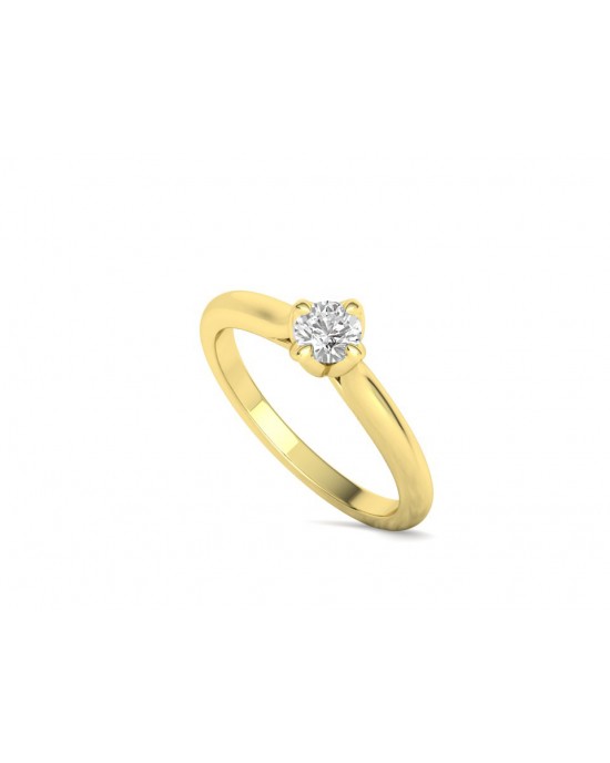 Mονόπετρο δαχτυλίδι με 6 δόντια με διαμάντι μπριγίαν 0,30ct από χρυσό Κ18 και πιστοποίηση GIA
