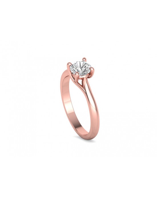 Mονόπετρο δαχτυλίδι με διαμάντι μπριγιάν 0.80ct από ροζ χρυσό Κ18