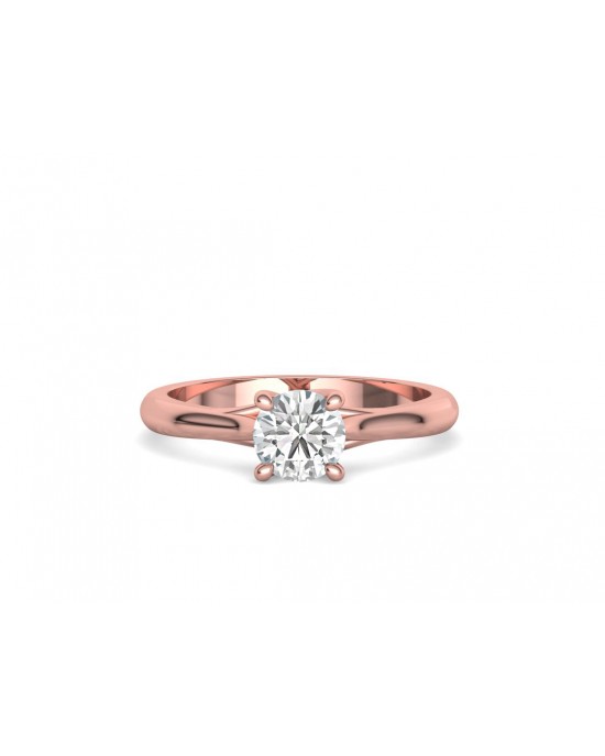 Mονόπετρο δαχτυλίδι με διαμάντι μπριγιάν 0.80ct από ροζ χρυσό Κ18