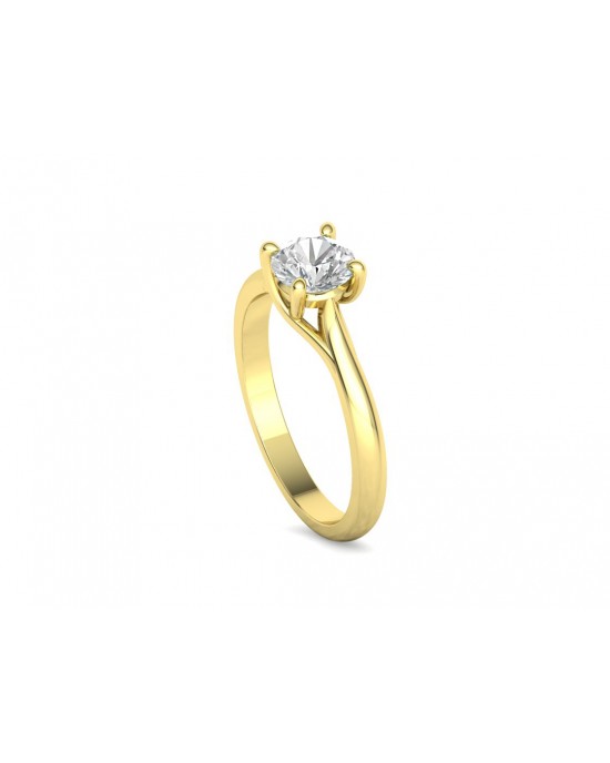 Mονόπετρο δαχτυλίδι με διαμάντι μπριγιάν 0.80ct από χρυσό Κ18