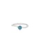 Blue diamond swirl engagement ring in 18k white gold 0.22ct