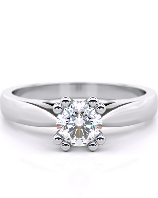 Solitaire engagement ring with Lab-Created Diamond IGI Certified, in 18k white gold