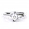 Solitaire swirl engagement ring with Lab-Grown diamond 0.80ct  IGI Certified, in 18k white gold