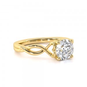 Solitaire infinity engagement ring with Lab-Created diamond IGI Certified, in 18k gold