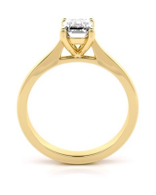 Μονόπετρο δαχτυλίδι αρραβώνα "Σελήνη" με  Emerald Cut Lab-Grown διαμάντι από χρυσό Κ18 και πιστοποίηση IGI 