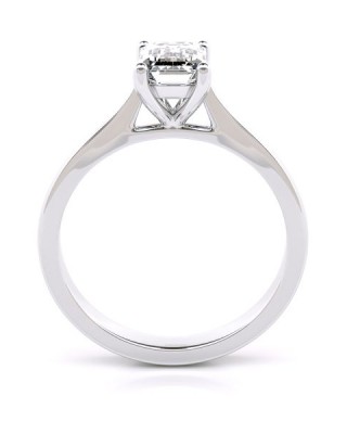 Μονόπετρο δαχτυλίδι αρραβώνα "Σελήνη" με "Emerald cut" Lab-Grown διαμάντι από λευκό χρυσό Κ18 και πιστοποίηση IGI 