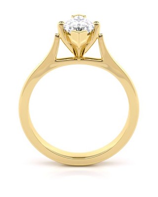 Μονόπετρο δαχτυλίδι αρραβώνα "Σελήνη" με  Marquise cut Lab-Grown διαμάντι από χρυσό Κ18 και πιστοποίηση IGI 