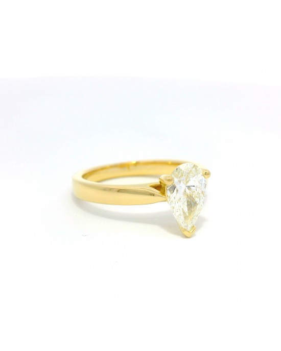 18K gold engagement ring with 1ct Lab-Grown diamond, IGI certified Solitaire engagement ring with 1ct Lab-Grown diamond in 18K gold, IGI certified