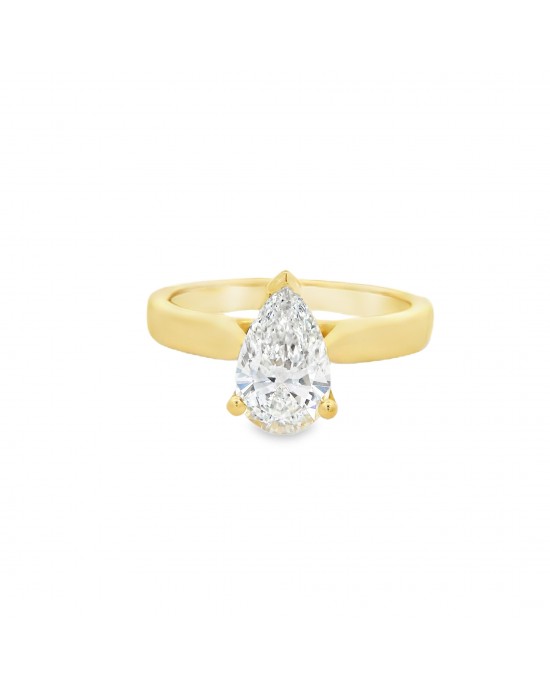 18K gold engagement ring with 1ct Lab-Grown diamond, IGI certified Solitaire engagement ring with 1ct Lab-Grown diamond in 18K gold, IGI certified