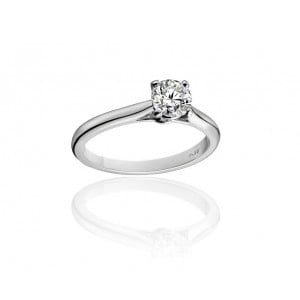  Engagement solitaire ring with 1.07ct Lab-Grown diamond in 18K white gold, IGI certified