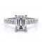 Emerald-cut Lab-Grown diamond engagement ring with lab-created side stones IGI Certified, in 18k white gold