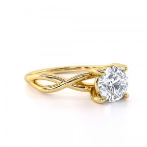 Solitaire infinity engagement ring with Lab-Created diamond IGI Certified, in 18k gold