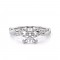 Lab-Grown diamond twisted engagement ring with lab-created side stones IGI Certified, in 18k white gold