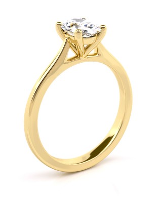 Μονόπετρο δαχτυλίδι αρραβώνα "Σελήνη" με Οβάλ Lab-Grown διαμάντι από χρυσό Κ18 και πιστοποίηση IGI 