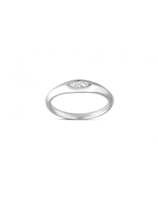 Engagement ring in 18k white gold 0.14ct diamond