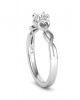 Solitaire engagement ring in 18k white gold 0.34ct diamond infinity GIA Certified