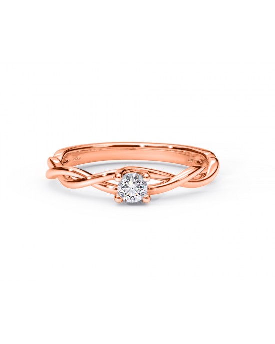 Mονόπετρο δαχτυλίδι άπειρο με διαμάντι μπριγιάν 0.24ct από ροζ χρυσό Κ18