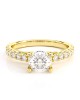 0.70ct Diamond engagement ring with side stones in 18k gold GIA Certified