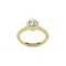 Halo engagement ring with diamond 0.30ct and side stones in 18k gold, GIA Certified