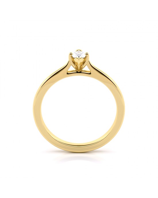 Μονόπετρο δαχτυλίδι με διαμάντι Marquise 0.24ct από χρυσό Κ18 