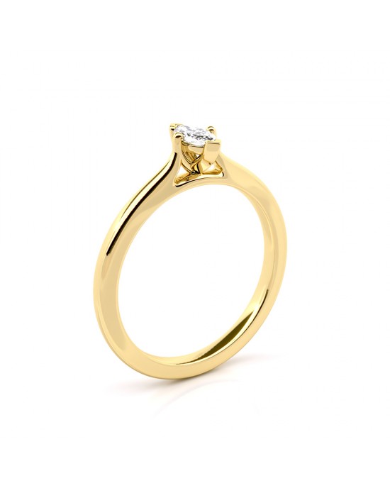 Μονόπετρο δαχτυλίδι με διαμάντι Marquise 0.24ct από χρυσό Κ18 