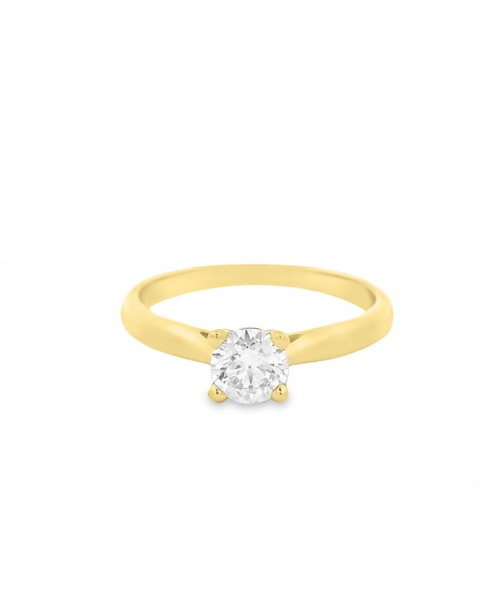 Μονόπετρο δαχτυλίδι από χρυσό Κ18 με διαμάντι μπριγιάν 0.30ct και πιστοποίηση GIA