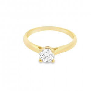 Μονόπετρο δαχτυλίδι από χρυσό Κ18 με διαμάντι μπριγιάν 0.31ct και πιστοποίηση GIA