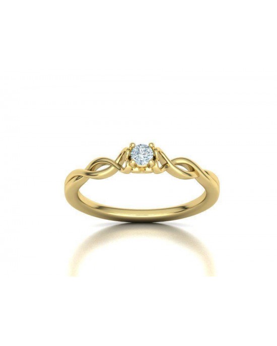 Infinity solitaire ring with diamond in 18k gold
