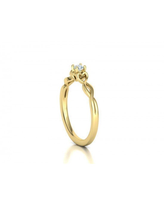 Μονόπετρο δαχτυλίδι άπειρο με διαμάντι από χρυσό Κ18