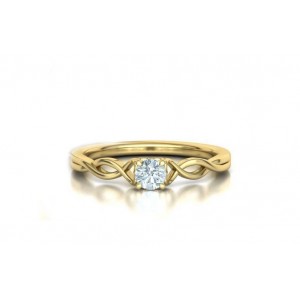 Μονόπετρo δαχτυλίδι χρυσό Κ18 με διαμάντι 0.19ct άπειρο 