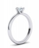 Six-prong solitaire engagement ring in 18k white gold 0.24ct diamond, GSS Certified