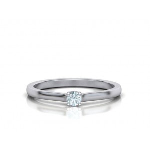 Μονόπετρo δαχτυλίδι λευκόχρυσο Κ18 με διαμάντι 0.09ct