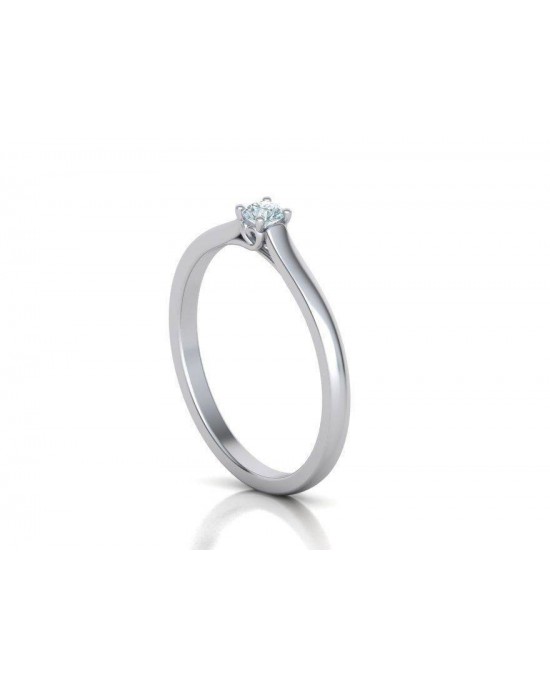 Solitaire engagement ring in 18k white gold 0.07ct diamond