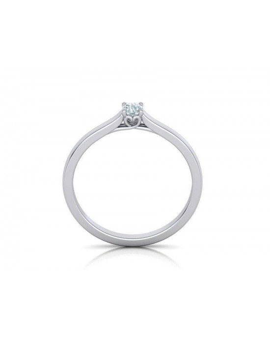 Solitaire engagement ring in 18k white gold 0.07ct diamond