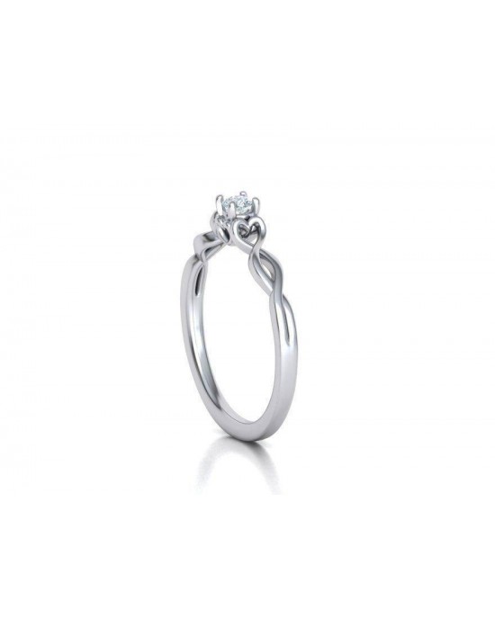 Μονόπετρο δαχτυλίδι άπειρο με διαμάντι μπριγιάν 0.10ct από λευκόχρυσο Κ18 