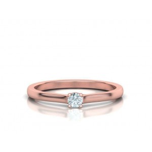 Μονόπετρο δαχτυλίδι ροζ χρυσός Κ18 με μπριγιάν 0.10ct