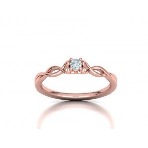 Μονόπετρo δαχτυλίδι ροζ χρυσός Κ18 με διαμάντι 0.09ct άπειρο