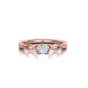 Μονόπετρo δαχτυλίδι ροζ χρυσός Κ18 με διαμάντι μπριγιάν 0.23ct άπειρο