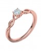 Solitaire engagement ring in 18k pink gold 0.30ct diamond infinity, HRD certified