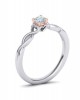 Solitaire two-toned engagement ring in 18k white and pink gold 0.23ct diamond infinity GIA Certified