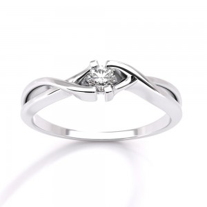 Μονόπετρο δαχτυλίδι άπειρο με διαμάντι από λευκόχρυσο Κ18 